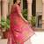 Women's rani chinnon partywear saree with unstitched blouse