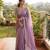 Women's purple silk partywear saree with unstitched blouse