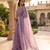 Women's purple silk partywear saree with unstitched blouse