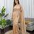 Women's rust silk partywear saree with unstitched blouse