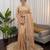 Women's rust silk partywear saree with unstitched blouse