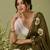 Mehndi floral chiffon ethnic saree