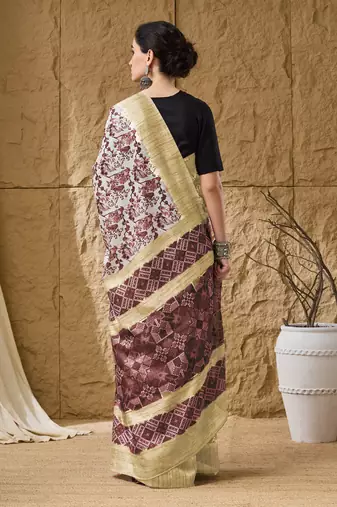 Geometric print cotton silk regular saree