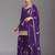 Violet chinon semi stitched suit with embroidery & sequence work