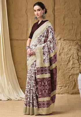 Geometric print cotton silk regular saree 3