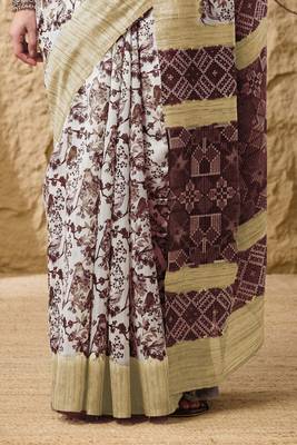 Geometric print cotton silk regular saree 5