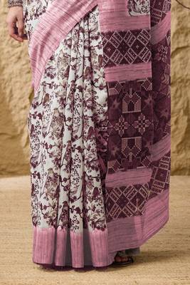 Geometric print cotton silk regular saree 5