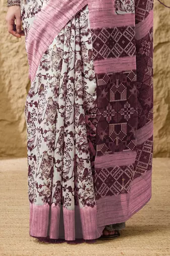Geometric print cotton silk regular saree