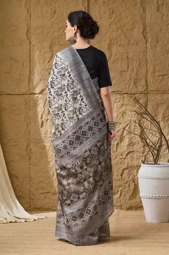 Geometric print cotton silk regular saree