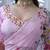 Women's lavender silk partywear saree with unstitched blouse