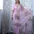 Women's lavender silk partywear saree with unstitched blouse