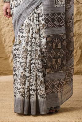 Geometric print cotton silk regular saree 5