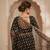 Women's black net partywear saree with unstitched blouse