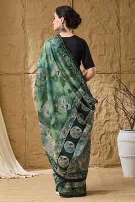 Kalamkari print cotton silk regular saree 2
