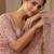 Women's pink net partywear saree with unstitched blouse