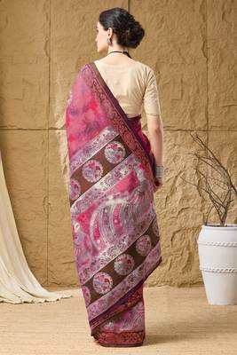 Kalamkari print cotton silk regular saree 2