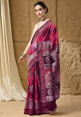 Kalamkari print cotton silk regular saree 3
