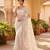 Women's rust net partywear saree with unstitched blouse