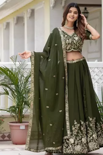 MEHENDI RANGOLI SILK PARTY WEAR EMBROIDERY LEHENGA CHOLI