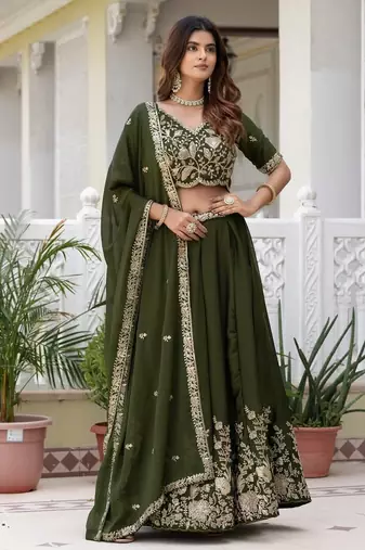 MEHENDI RANGOLI SILK PARTY WEAR EMBROIDERY LEHENGA CHOLI