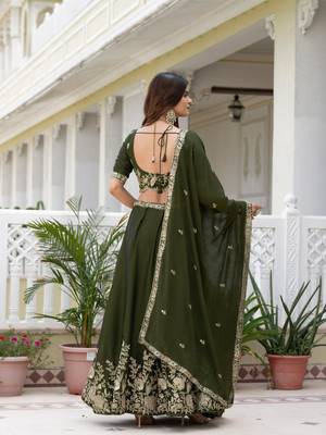 MEHENDI RANGOLI SILK PARTY WEAR EMBROIDERY LEHENGA CHOLI 5