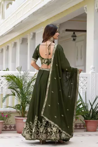 MEHENDI RANGOLI SILK PARTY WEAR EMBROIDERY LEHENGA CHOLI