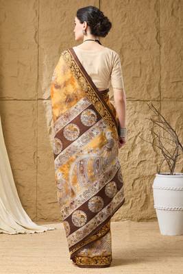 Kalamkari print cotton silk regular saree 2