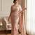 Women's pesly silk partywear saree with unstitched blouse