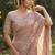 Women's pesly silk partywear saree with unstitched blouse