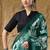 Green abstract print cotton silk regular saree