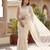 Women's white net partywear saree with unstitched blouse