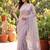 Women's lavender net partywear saree with unstitched blouse