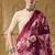 Red abstract print cotton silk regular saree