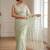 Women's pistq net partywear saree with unstitched blouse