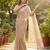 Women's rust net partywear saree with unstitched blouse