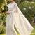 Women's white net partywear saree with unstitched blouse
