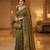 Women's mehndi silk partywear saree with unstitched blouse