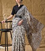 Geometric print cotton silk ready to wear saree