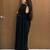 Women's black gorgette partywear saree with unstitched blouse