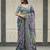 Women's multicolor chinon partywear saree with unstitched blouse
