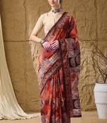 Kalamkari print cotton silk ready to wear saree