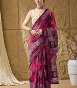 Kalamkari print cotton silk ready to wear saree