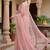 Women's pink net partywear saree with unstitched blouse
