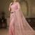 Women's pink net partywear saree with unstitched blouse