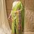 Mehndi abstract print satin regular saree