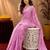 Baby pink soft shimmer chiffon embroidery work saree with unstitched blouse piece