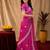 Rani pink soft shimmer chiffon embroidery work saree with unstitched blouse piece