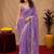 Lavender soft shimmer chiffon embroidery work saree with unstitched blouse piece