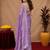 Lavender soft shimmer chiffon embroidery work saree with unstitched blouse piece