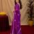 Purple soft shimmer chiffon embroidery work saree with unstitched blouse piece